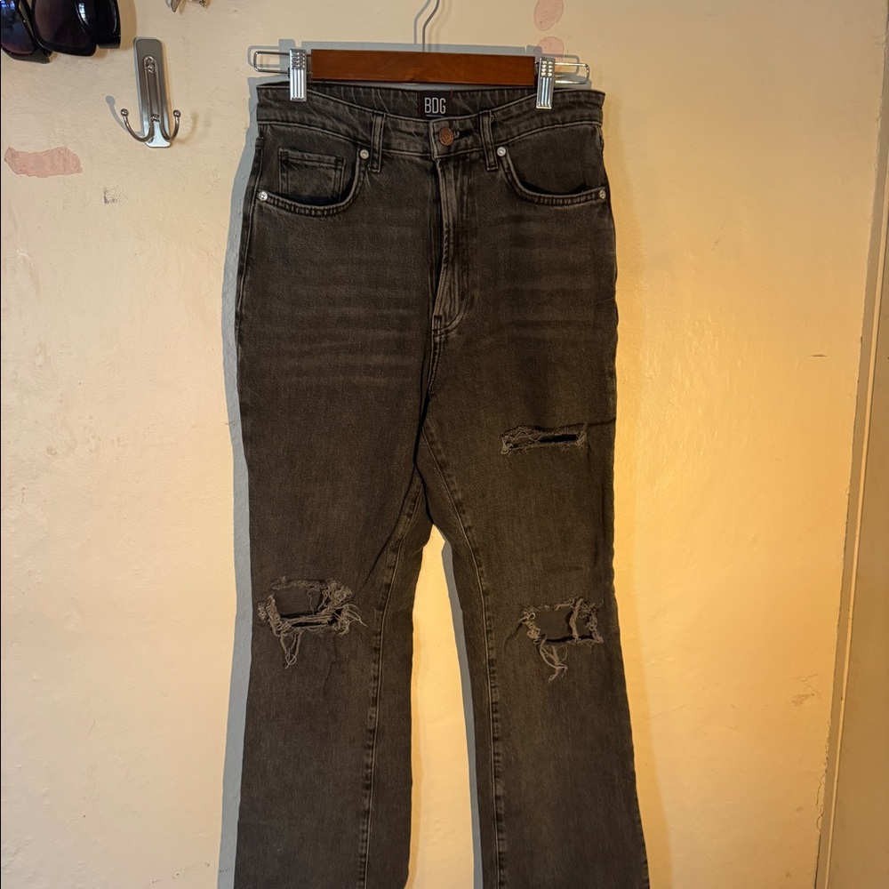 UO BDG high waisted black ripped jeans
